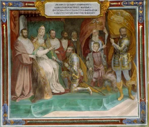 Pier Luigi Farnese wird von seinem Vater Papst Paul III. zum Kommandeur der päpstlichen Armee ernannt